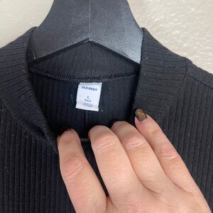 Old Navy Black Ribbed Midi Dress